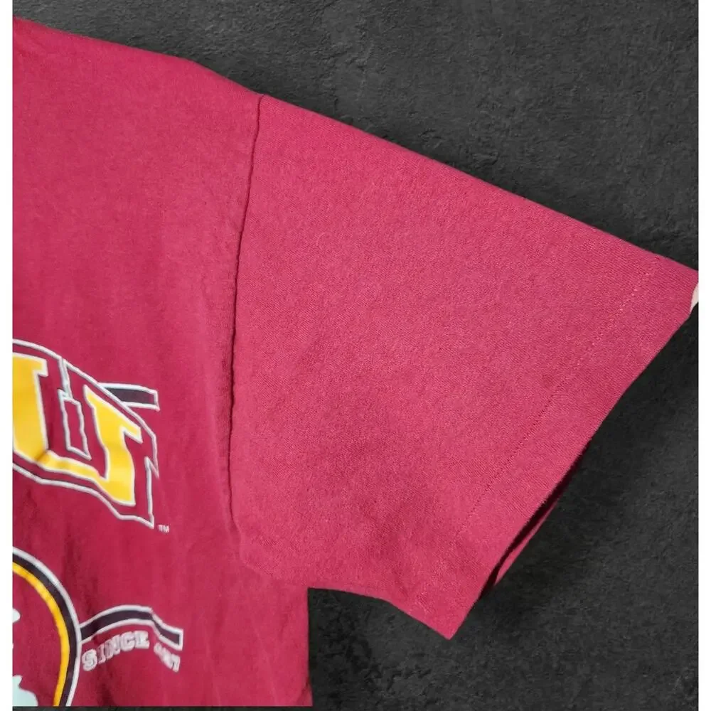 Vtg Single Stitch FLORIDA STATE SEMINOLES Maroon T-Shirt L FSU ncaa *Spots